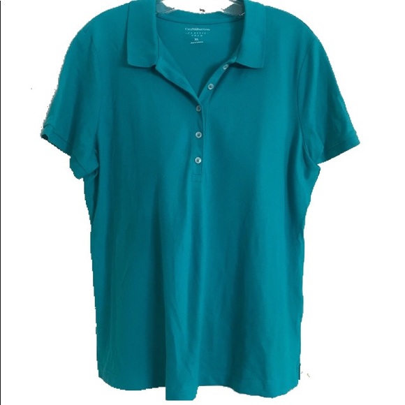 Polo Shirt Turquoise Size XL Croft & Barrow Cotton Spandex Turquoise Polo Shirt - Picture 2 of 10